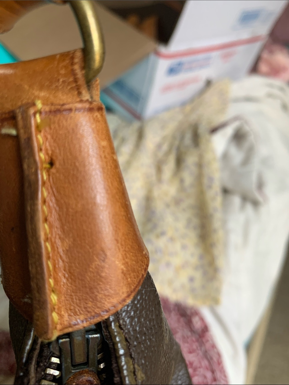 Louis Vuitton Monogram Canvas Shoulder Bag in Brown with Tan Trim with wear - Picture 11 of 14
